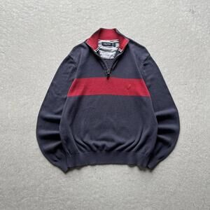Vintage Y2K Nautica Striped Quarter Zip Pullover